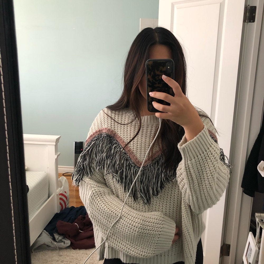 Boho Fringe Sweater
